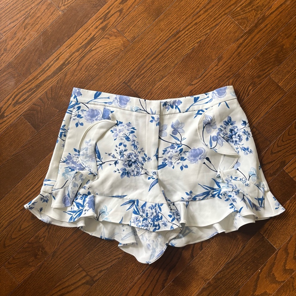 Soho Apparel Blue and White Floral Shorts
